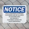 Signmission Due To Insurance Purposes Customers Are, 14 in W x Rectangle, Plastic OS-2PACK-NS-P-1014-L-11591 - alternate 8